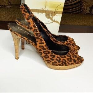 UNISA leopard sling back stilettos size 8